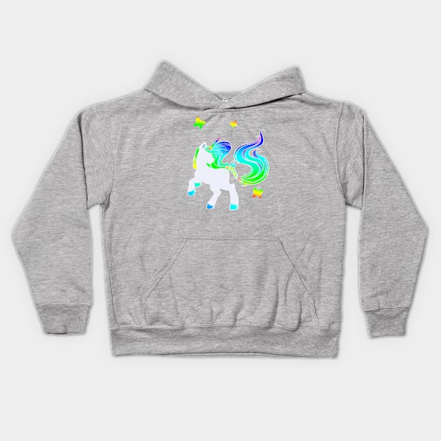 Unicorn Kids Hoodie by jennygormanart